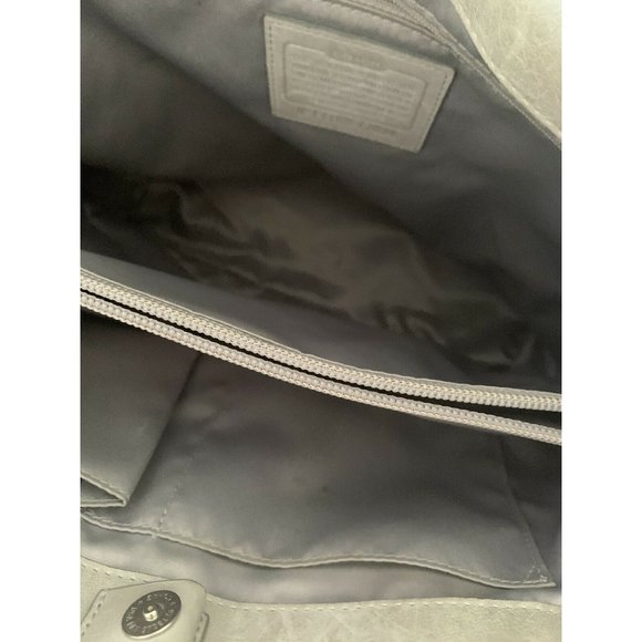 Coach Kristen Hobo Bag Taupe Beige Leather L Double Chain Handles - Picture 8 of 8